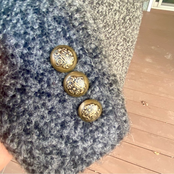 ❤️Laundry by Shelli Segal ❤️ 2. Grey Bouclè Coat w/ Brass buttons, flared style - Picture 4 of 16